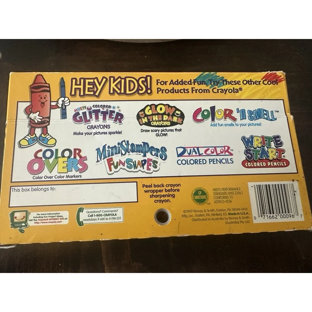 Vtg 1997 93 Crayola Big Box Crayons Built In Sharpener Retired And Rare Colors